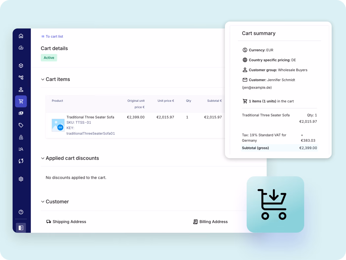 Manage high-volume carts with enterprise-grade flexibility. Merge carts, freeze carts, edit contents, recover abandoned carts and search carts at scale without compromising performance.