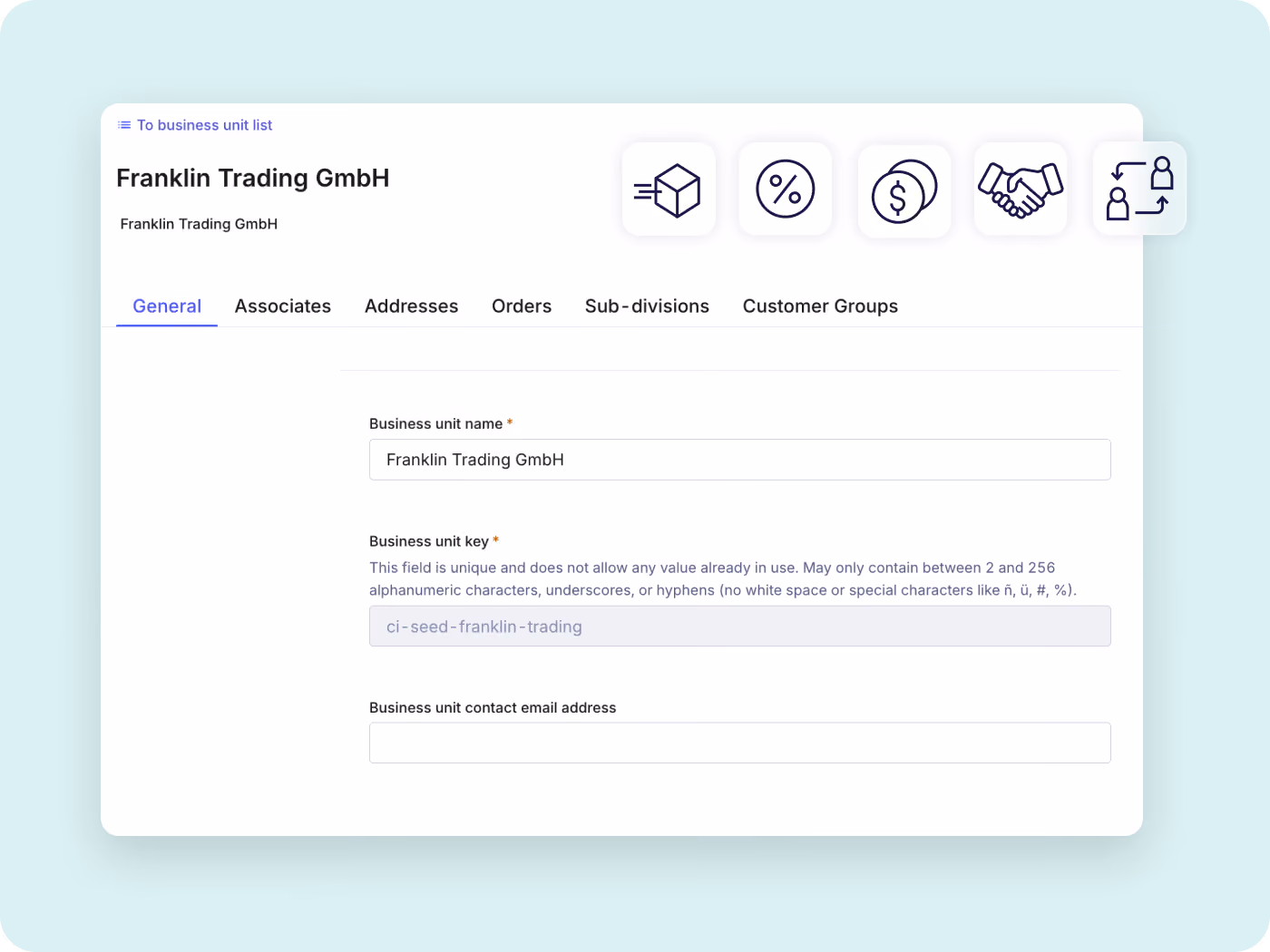 Support enterprise buying with quotes, approval workflows, business units and purchasing hierarchies designed for manufacturers, distributors and wholesalers.