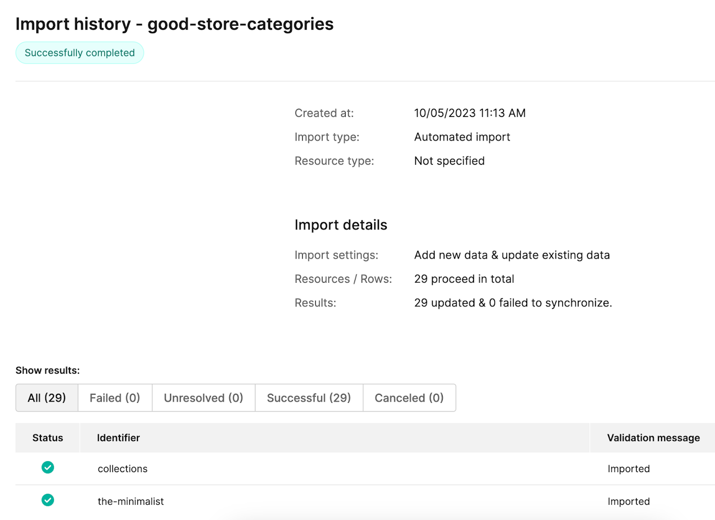 Import History