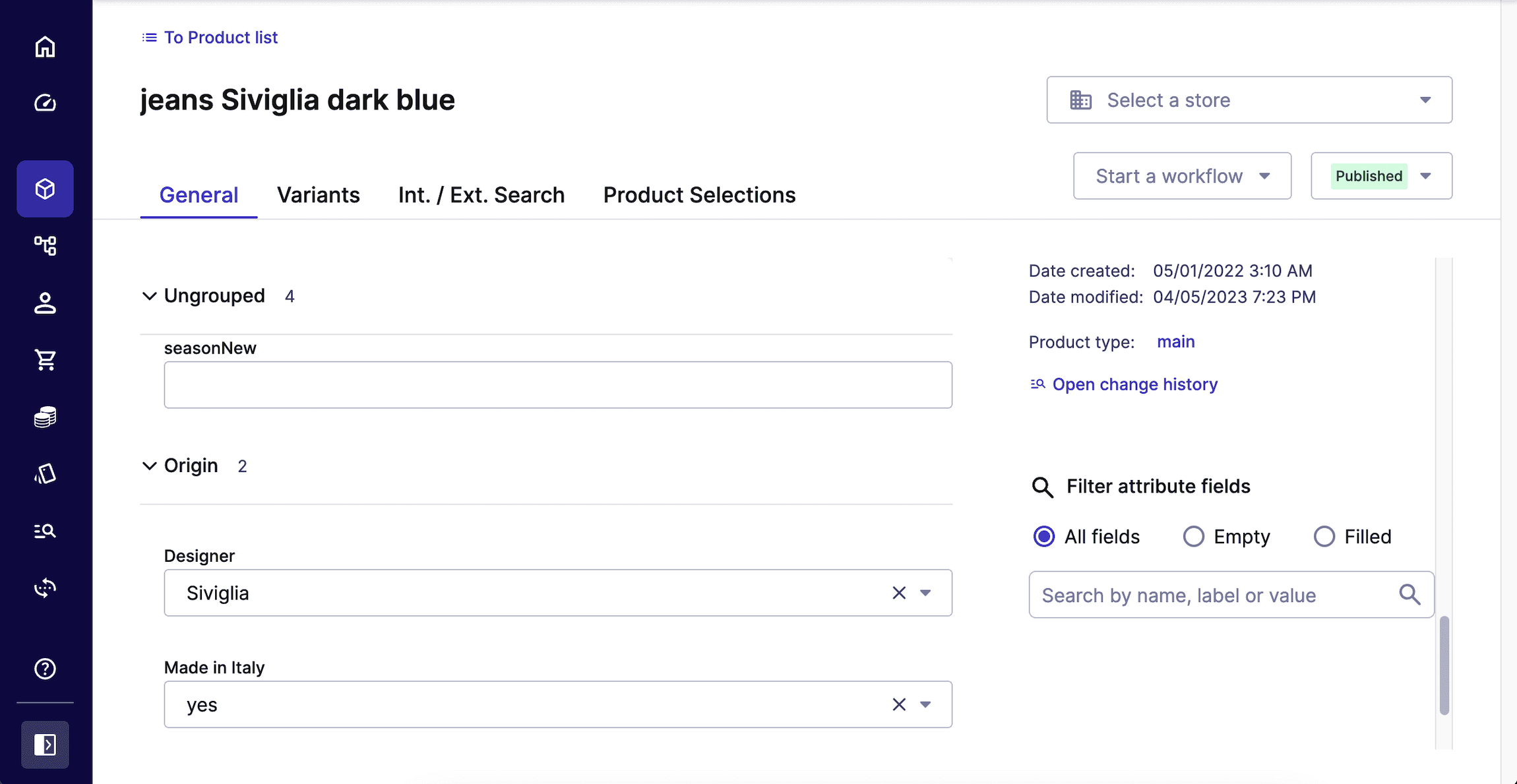Manage and search for products with Product List.