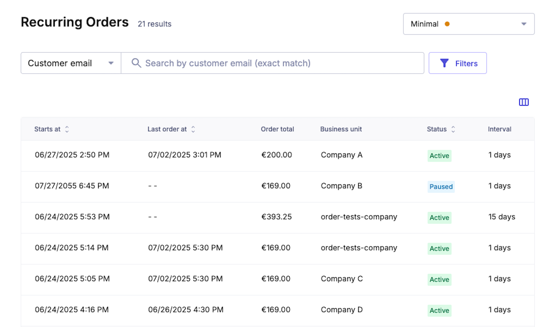 An overview of B2B recurring orders on commercetools