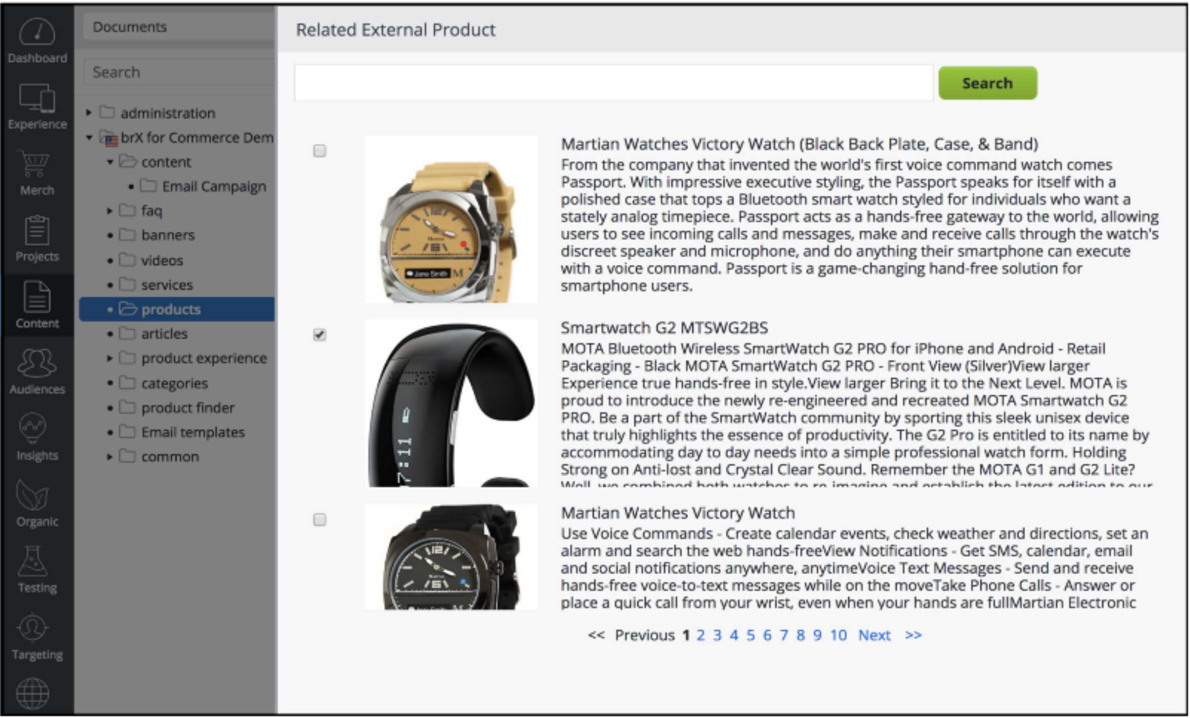 External Document Picker is linked to the commercetools Merchant Center