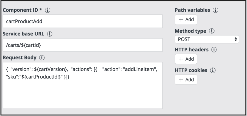 Add To Cart commercetools connector component