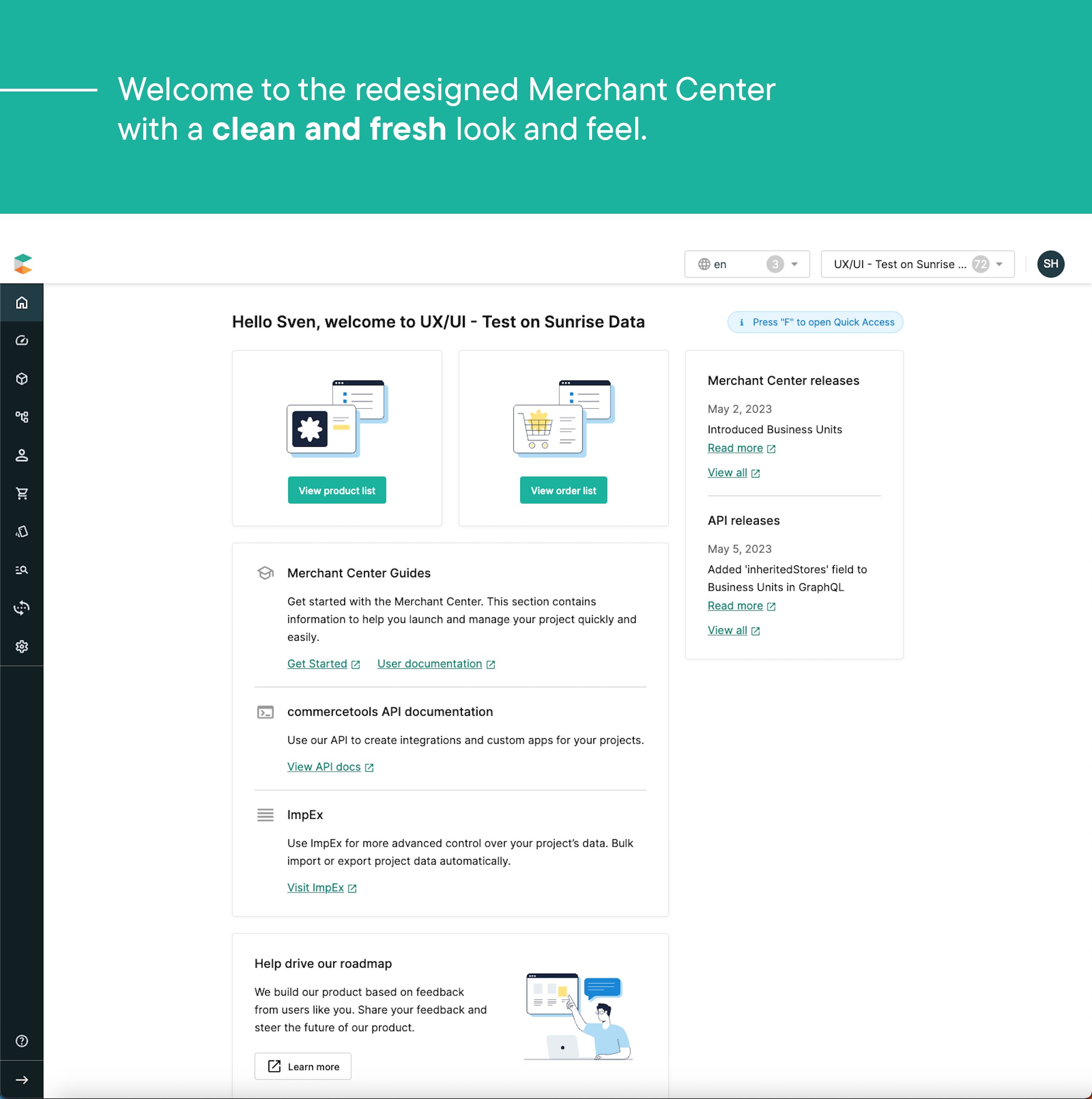 An overview of the redesigned Merchant Center by commercetools