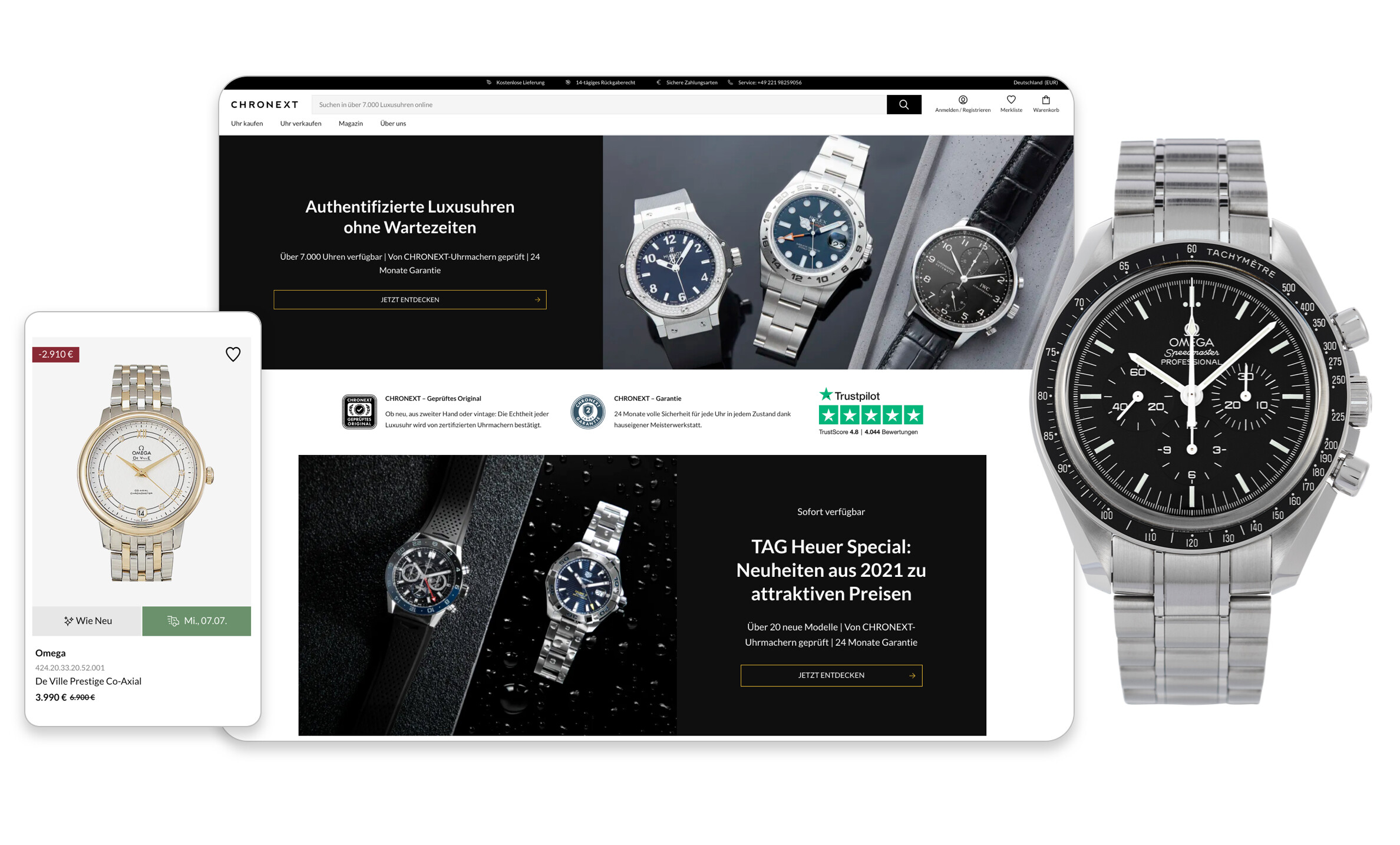 CHRONEXT's new eCommerce can flexibly adapt to new requirements and offers high quality shopping experinces that meets the high expectations of their clientele