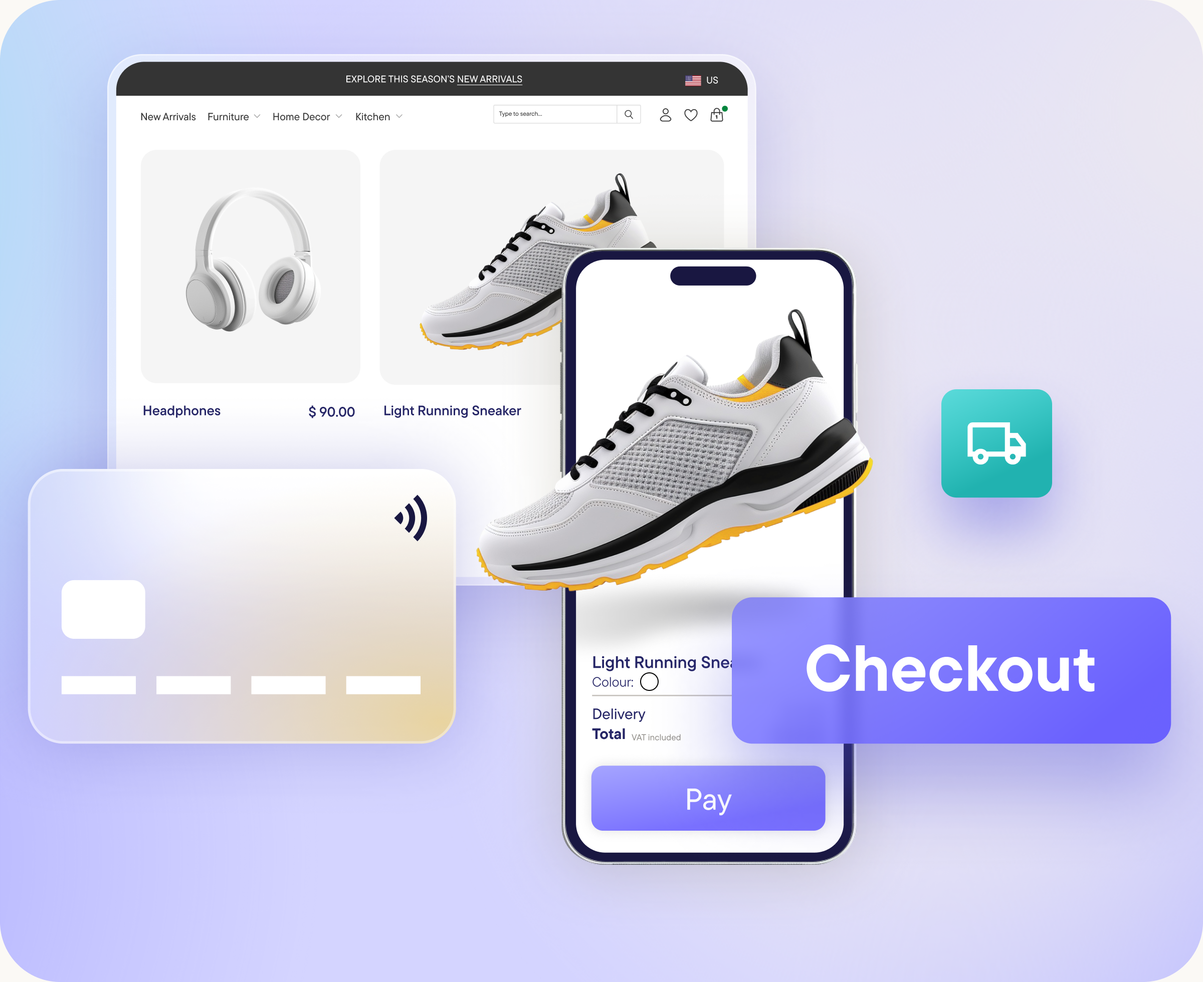 Fully agent-enabled checkout and payment logic — works with or without Stripe, so you can go live quickly.