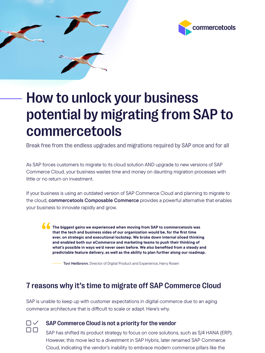 How to Unlock Your Business Potential by Migrating from SAP to commercetools