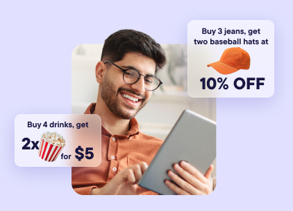 An illustration of a 'Buy & Get' promotion in a shopping cart, designed to boost customer loyalty and order value.