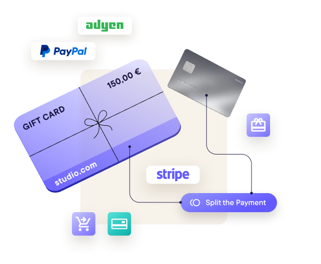 A branded gift card, representing a flexible payment option for customers.