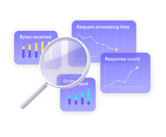 An illustration of a performance dashboard showing a healthy heartbeat line, representing real-time API monitoring.